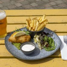 Connemara Sands Fish Chips and Bridewell Beer