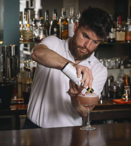 Connemara Sands cocktail being made